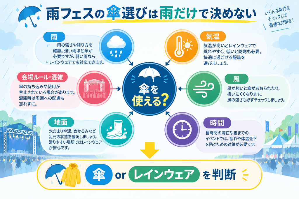 雨フェスの傘選びは雨だけで決めないの説明画像